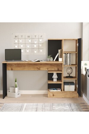 Laura-Studienschreibtisch mit Bücherregal Atlantic Pine Black Kinder-Studienschreibtisch CT2-AB - 5