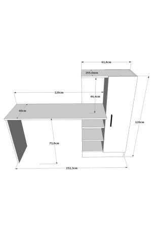 Laura-Studienschreibtisch mit Bücherregal Atlantic Pine Black Kinder-Studienschreibtisch CT2-AB - 6