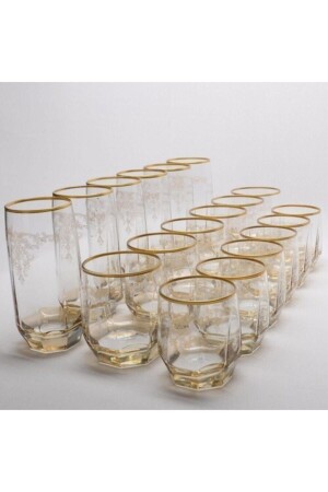 Lav 18-teiliges Wasserglas-Set (VERGOLDET-LUSTERED-DECORATED) P5S1488 - 2