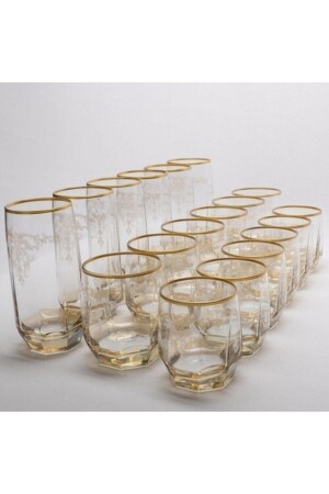 Lav 18-teiliges Wasserglas-Set (VERGOLDET-LUSTERED-DECORATED) P5S1488 - 4