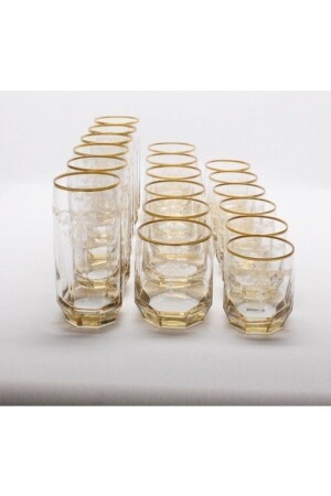 Lav 18-teiliges Wasserglas-Set (VERGOLDET-LUSTERED-DECORATED) P5S1488 - 5