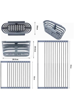 Lavabo Üstü Katlanabilir Ayarlanabilir Bulaşıklık- Çok Amaçlı Kurutmalık - 32x32cm - 3