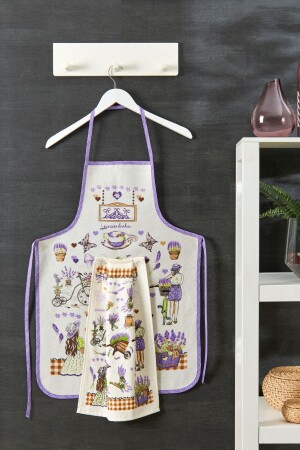 Lavanta Model Sıvı geçirmez Havlulu Mutfak Önlüğü - Casnack