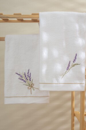 MNZ-Lavender 50x80 مجموعة من المناشف المزدوجة ليدين ووجوهين 100% القطن - Lavendier