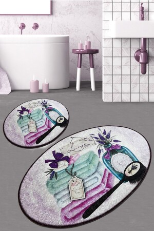 LAVENDER Digital 2er-Set WC-Set, Badematten-Set, Teppich 8682125917504 - 4