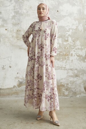 Lavi Püskül Detay Şifon Elbise - Lila - Instyle