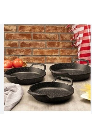 Laviss Kitchen Essenso 3er-Set Saucenpfannen-Set aus schwarzem Gussgranit, 18–20–22 cm - 5