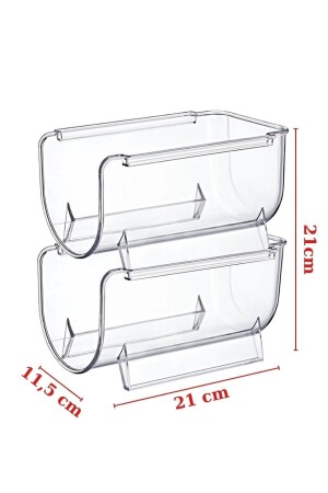 Layer stapelbarer transparenter Flaschenorganisator 2 Stück transparent NDY-EP-633-1 - 5