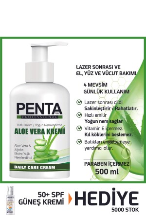 Lazer Epilasyon Sonrası Bakım Ve Günlük Nemlendirici Aloe Vera Krem 500 ml Salon Boy - 1