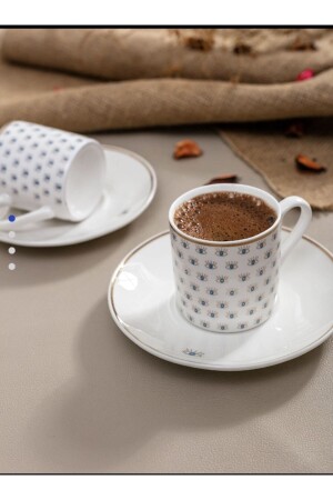 Lc Waikiki Eye gemusterte türkische Kaffeetasse, 2er-Set, 90 ml, Funtex 3126 - 1