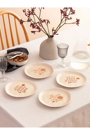 LCW HOME Baskılı Seramik Pasta Tabağı Seti 4'lü - Lc Waikiki