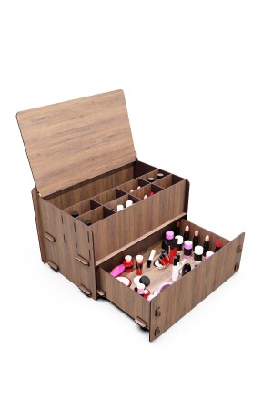 Lean Schmuck-/Make-up-Tisch-Organizer aus Holz mit 10 Fächern und Schubladen - 1