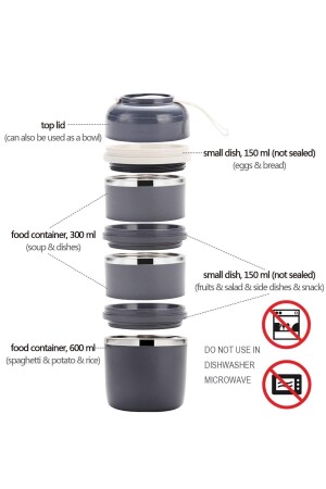 Lebensmittel-Thermos-Lunchbox mit 3 Schichten, 1,65 l WYT003 - 6
