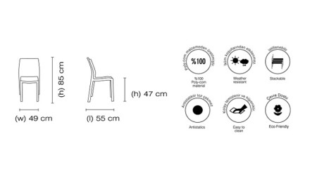 Leckerer Plastikstuhl 4 Stück - 4