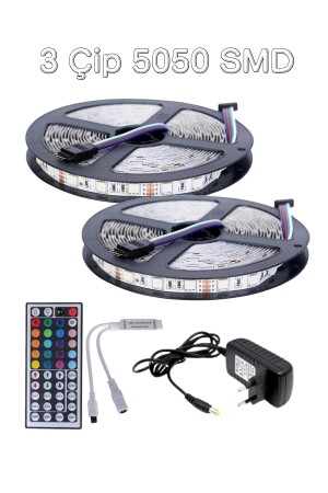 م.ن.ز-ر.ج.بي. LED 10 متر 44 مفاتيح التحكم عن بعد 5050 SMD 3 رقاقة وصلة ولعب مجموعة دون سليكون داخلي 3446 - EvimLed