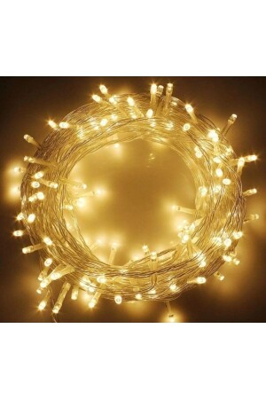 Led 10 Meter 100 LEDs transparentes Kabelstecker-LED-Licht – Weihnachtsdekoration, Tageslicht (GELB) – Heimdekoration - 1