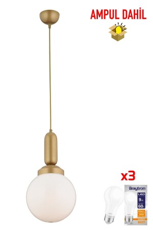 م.ن.ز-أرلو مصباح معلق زجاجي واحد - مصباح LED مدرجة بال مدرجة حديثة الممر المطبخ غرفة المعيشة مصباح معلق معلقة 33 - Apliqa