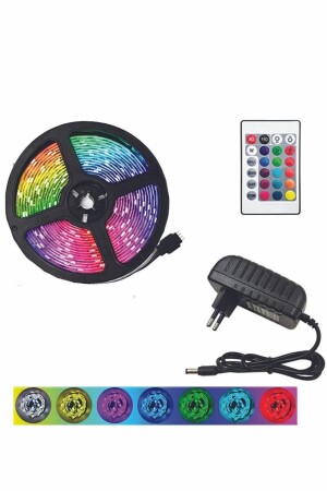 LED 5 Mt Farbgesteuerter Adapter Doppelseitiges Klebeband Plug and Play RGB 20 Funktionsstreifen - 4