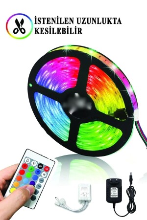 LED 5 Mt Farbgesteuerter Adapter Doppelseitiges Klebeband Plug and Play RGB 20 Funktionsstreifen HN10 - 6