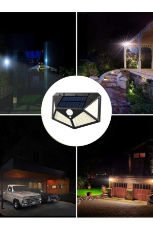 LED-Außenbeleuchtung mit Bewegungsmelder, solarbetriebene Fotozelle, Solarlampe mit 100 LEDs - 3