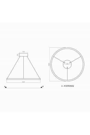 Led Avize Sarkıt Cırkel Tra30041b Ø60cm Boya:antrasit - Işık:4000k Doğal Beyaz TR1P41A05Q60Z1-I4 - 3