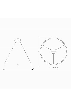 Led Avize Sarkıt Cırkel Tra30041c Ø80cm Boya:siyah - Işık:3000k Sıcak Beyaz TR1P41A05Q80Z1I3 - 4