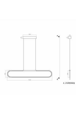 Led Avize Sarkıt Parkur Rod Tra80013 100*16cm Boya:siyah - Işık:4000k Doğal Beyaz TR1P12A04E101G1-I4 - 5