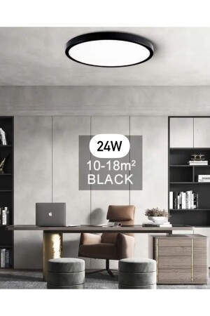 Led Avize Tavana Sıfır 6500k 30cm Çap Buz Beyazı Mat Black burenze1125 - 1