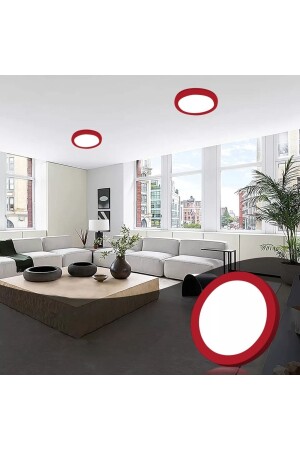 LED-Badezimmer-Balkon-WC-Lampe, Deckenleuchte, LED-Leuchte, Kronleuchter, 6500 K, weißes Licht, rotes Gehäuse hdvies1 - 1