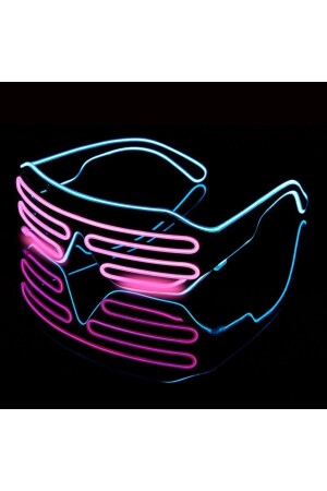 Led-beleuchtete Brille, leuchtendes Neon, blinkendes Festival, Bar, Club, Party-Brille, Spielzeug, rosa, blau, rosa, blaue Party-Brille - 2