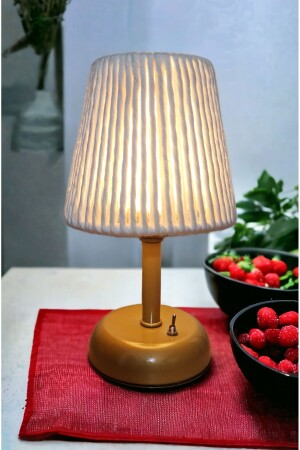 مكنز ماكرام - لا سلكية LED ميني مكنز المضيء - بطارية مشغولة مصباح الطاولة مع قاعدة معدنية ذهبية - Bubihome