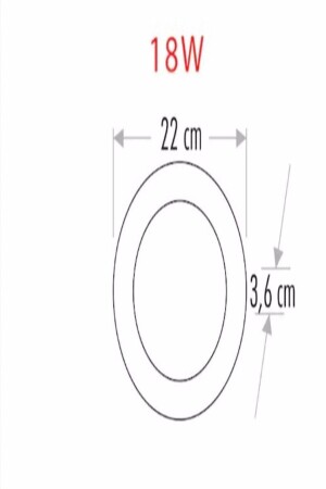 LED-Deckenleuchte für WC, Speisekammer, Büro, 18 W, Aufputzleuchte, 6500 K weißes Licht, 220 V (Plug and Play) KDRPNL004 - 6