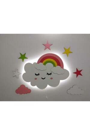 غرفة الأطفال من قوس قزح سحابة خشبية LED fbrkahsp0001 - fabrikahşap