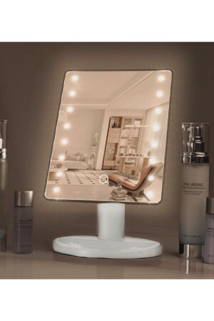 Led Işıklı Makyaj Aynası Dokunmatik Ayna Beyaz Işık - 1