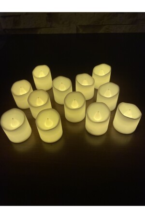LED-Kerze, Teelicht, rauchfreie Flamme, gelb, batteriebetrieben, LED-Kerze, 12 Batterien im Lieferumfang enthalten, Teelicht00010 - 3