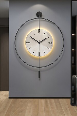 LED-Kristallglas Tiktok 40 cm schwarz – moderne dekorative Pendel-Wanduhr aus Metall - 2