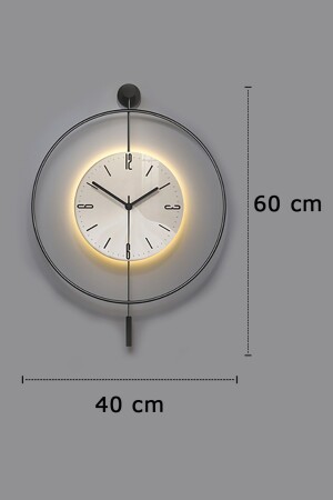 LED-Kristallglas Tiktok 40 cm schwarz – moderne dekorative Pendel-Wanduhr aus Metall - 6