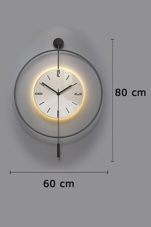 LED-Kristallglas Tiktok 60 cm SCHWARZ – Moderne dekorative Pendel-Wanduhr aus Metall - 5