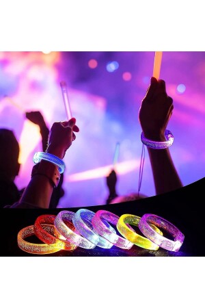 LED-Licht, batteriebetrieben, Licht, bunt, dickes Armband, Lichtarmband, gemischte Farben, 1 Stück - 2