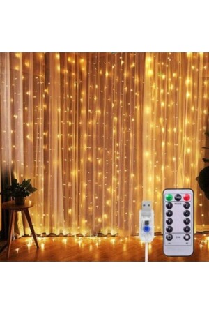 LED-Licht-Feenvorhang-Konzept, Ambient-Party, Verlobung, Henna-Hochzeitsdekoration (FERNBEDIENUNG - 8 MODI - 3MX3M) - 2