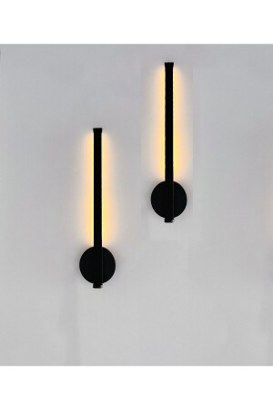 بطارية LED من النور النهاري الأسود من MNZ - Emerald - Sconce - السعر هو لقطع 2 - بطارية تضمن - Gaziantepavize