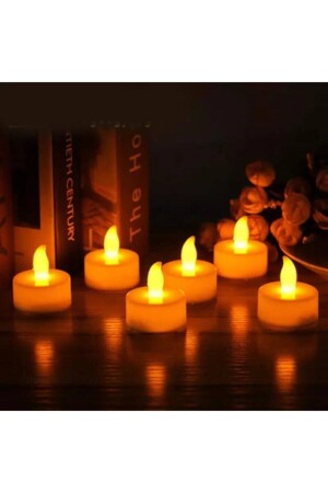 Led Mum 10 Adet Ledli Mum Model Işıklı Tealight Mum Pilli - 2