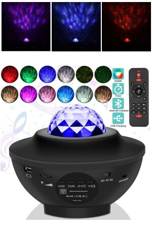 Led Musik Stern Projektor Lampe Wireless Sound Control Multi Farbe Schalt Licht Sternen Wasser Lampe re43a - 8
