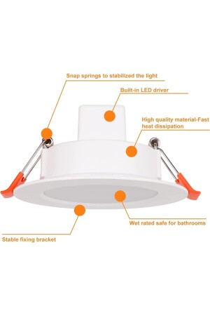 Led Spot Gömme 7w Sıcak Beyaz (8 ADET) 3140057 - 7