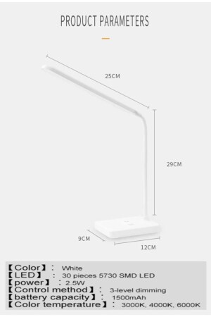 LED-Touch-Tischlampe, 3-stufig, Acrobat, wiederaufladbar und USB-Tischlampe, faltbar, 30 LEDs, Ma TYC00368882198 - 5