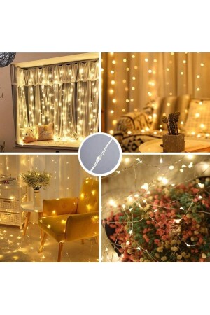 LED-Vorhang-Licht für Hochzeit, Party, Zuhause, Garten, Schlafzimmer, beleuchteter Vorhang, 300 LEDs, 3 x 3 m, Fernbedienung, RDNLED4 - 6