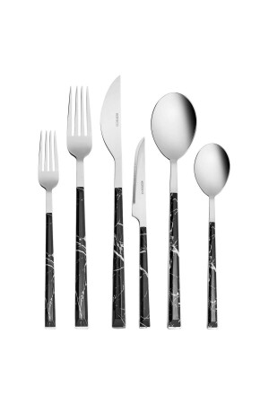 Leda 36-teiliges Gabel-Löffel-Messer-Set für 6 Personen, Schwarz 153. 03. 08. 4618 - Karaca