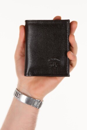Leder-Geldbörse in schwarzer Farbe, Herren-Geldbörse mit Münzfach und Kartenfach, mehrere Fächer, täglich NWPO2SUNI1 - 2