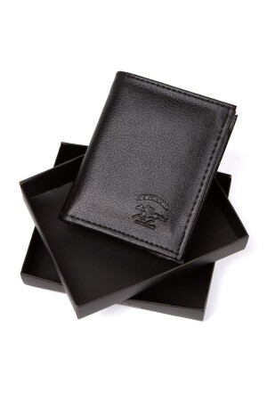 Leder-Geldbörse in schwarzer Farbe, Herren-Geldbörse mit Münzfach und Kartenfach, mehrere Fächer, täglich NWPO2SUNI1 - 1