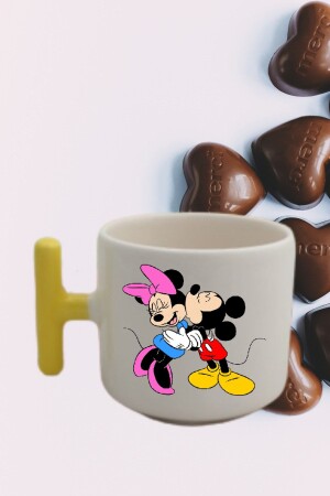 Lederarmband mit Minnie-Micky-Maus-Motiv und Olivenblatt-Teetasse, Modelle ib-00012 - 2